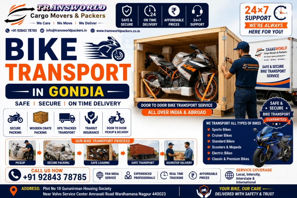 Bike Transport in Gondia Bike Transportation Services Gondia Two Wheeler Transport Gondia Motorcycle Transport Company Gondia Bike Shifting Services Gondia Door-to-Door Bike Transport Gondia Interstate Bike Transport Gondia Intercity Bike Relocation Gondia Bike Parcel Service Gondia Motorcycle Moving Services Gondia Bike Carrier Services Gondia Two Wheeler Relocation Gondia Safe Bike Courier Services Gondia Professional Motorcycle Transport Gondia Enclosed Bike Transport Gondia Bike Logistics Company Gondia Affordable Bike Shifting Gondia Trusted Two Wheeler Movers Gondia Secure Motorcycle Relocation Gondia Fast Bike Delivery Services Gondia